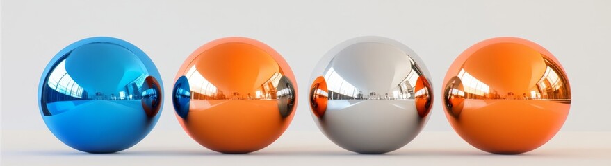 Aufkleber - A white background is adorned with glossy spheres of varying colors