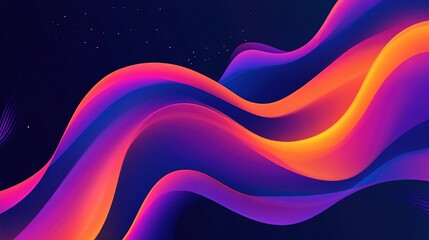 Wall Mural - Colorful abstract wavy patterns create a vibrant background with flowing shapes in shades of purple and orange