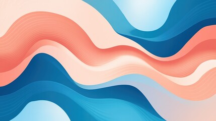 Poster - Colorful abstract waves flowing across a canvas in soft pastel shades, creating a soothing and dynamic visual experience