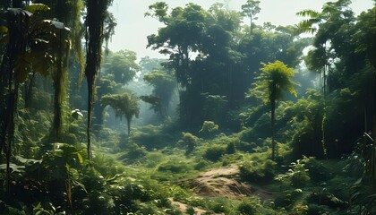 Wall Mural - Untamed Jungle: A Generative AI Exploration of Unchecked Wilderness Growth