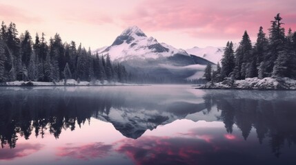 Wall Mural - Mountain wallpaper landscape nature lake.