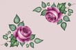 © Michael - Charming Watercolor Mauve Roses and Ivy Leaves for Romantic Decorations and Anniversary Cards