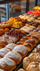 Wall Mural - Colorful Display of Rosh Hashanah Pastries at Bakery  