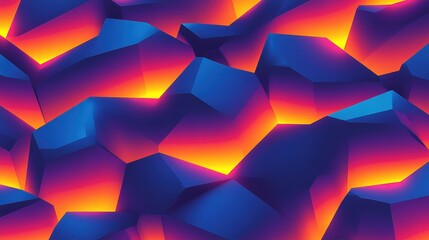 Wall Mural - Abstract Geometric Pattern With Glowing Irregular Polygons