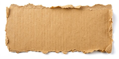Aufkleber - Torn brown paper cardboard texture with rough edges , torn, brown, paper, cardboard, texture, rough, edges, ripped, weathered