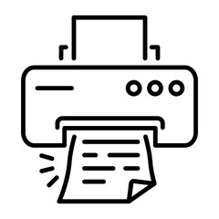 Canvas Print - An outline icon of paper printer 