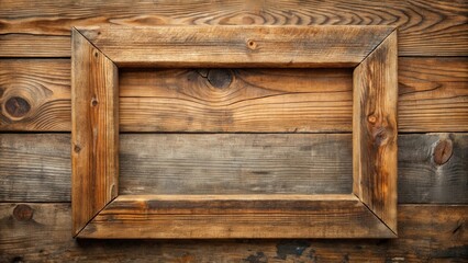 Poster - Rustic and weathered old wooden frame, vintage, antique, aged, retro, distressed, texture, background, decorative, border