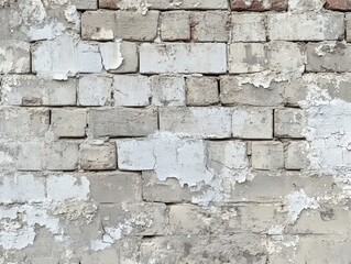 Sticker - Worn brick wall with peeling paint