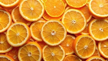 Aufkleber - Slices of fresh and juicy orange, orange, fruit, citrus, vitamin C, healthy, slices, juicy, freshness, close-up, natural