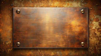 Poster - Stained metal plate background with rusty texture, rusty, aged, weathered, grunge, metallic, corroded, industrial