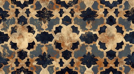 Poster - This Arabic pattern features a blend of traditional geometric shapes and modern design elements.