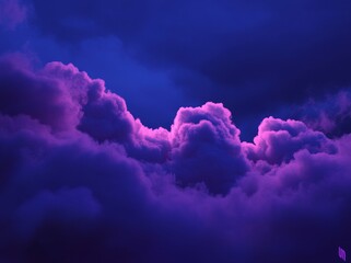 Aufkleber - In this mystifying wallpaper, a pink blue neon cloud glows from within a dark blue background.