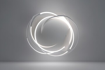 Poster - 3D Abstract Light Design on White Background