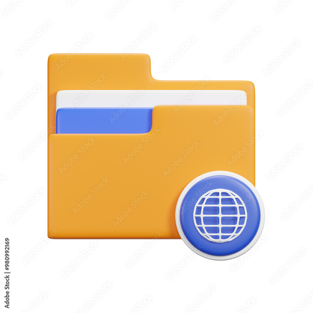 3d folder icon illustration render Stock Illustration | Adobe Stock