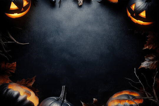 Halloween Party invitation card background with copy space

