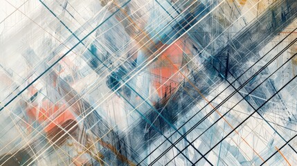Poster - this design features a complex web of diagonal lines intersecting to form a mesh-like pattern.