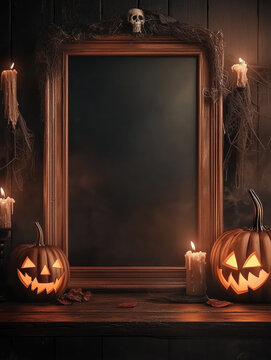 Halloween Party invitation card background with copy space
