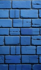 Sticker - Blue brick background texted wall surface.  AI Generated.