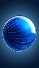 Abstract blue sphere background illustration. AI generated