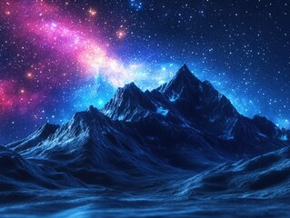 Wall Mural - mountain range at night