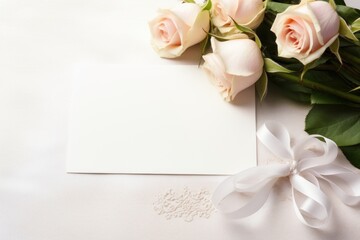 Sticker - Rose wedding ribbon flower.