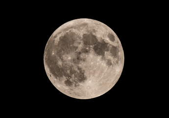 Wall Mural - the fall harvest supermoon glowing in the night sky over ottawa, canada september 17, 2024