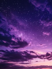 Wall Mural - Purple Night Sky with Stars