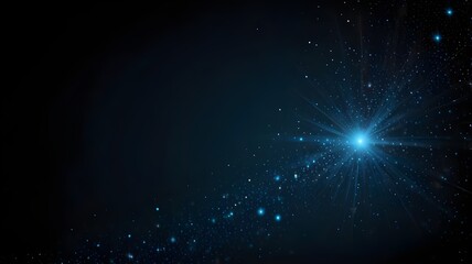 Blue flare at black space background for your walpaper or presentation