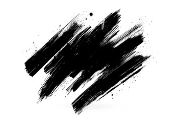 Poster - This image features bold and dynamic black brush strokes on a clean white background, demonstrating strong artistic expression.