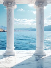 Poster - Ocean View Through Columns