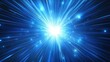 © thanawat - A vibrant burst of blue light rays radiates from a central source, creating an energetic and dynamic atmosphere.