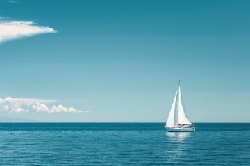 Canvas Print - Sailboat sky transportation recreation.