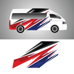 Wall Mural - mini bus car body livery sticker design vector