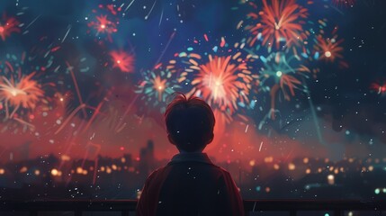 emotional impact of fireworks on individuals, evoking nostalgia, excitement, and a sense of wonder reminiscent of childhood joy