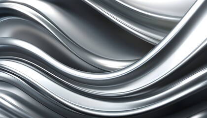 Elegant Silver Metallic Waves in Luxurious Abstract Design