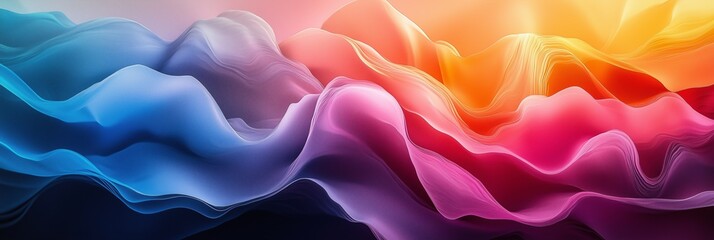 Poster - Abstract background with colorful flowing waves