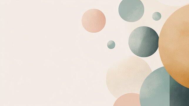 An elegant background with room for custom text, framed by simple geometric shapes and soft colors.