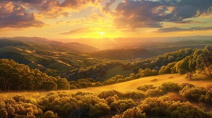 sunset from a hilltop offers a panoramic view of the landscape