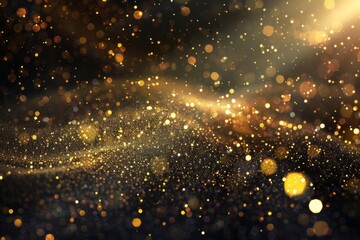 Wall Mural - the background sparkles with shimmering golden particles, making it perfect for luxurious events and