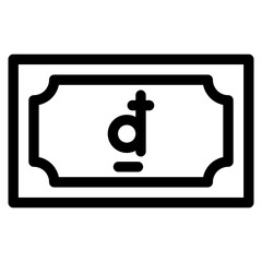 Sticker - dong, banknote, country, money, cash Icon