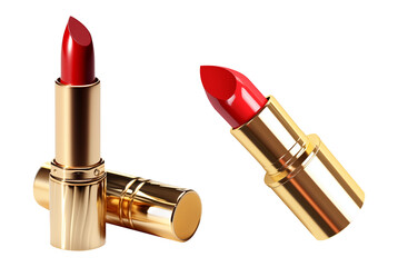 Red lipstick in a luxurious gold tube