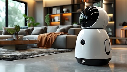 Futuristic Smart Home with Voice-Activated Robots Enhancing Family Life in Modern Domestic Environment