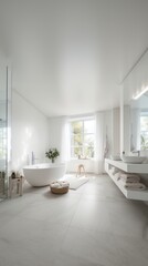 Sticker - Aesthetic modern bathroom, interior. .