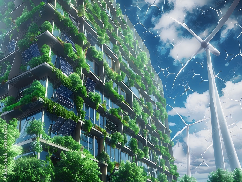 Photo inspiration: Carbon Neutral Minimalist Skyscrapers Reference: Ilustración De Stock Illustration Of A Sleek Ultra Modern Skyscraper