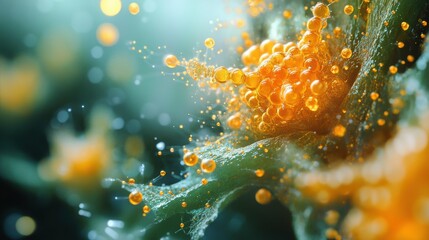 Poster - Technological Marvel: Nanobot Swarm Creating Intricate 3D Structure Under Microscope View
