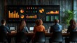 © KN Studio - Data Driven Decisions: A team of professionals gather around a large screen displaying a comprehensive data dashboard, showcasing their commitment to data-driven insights and strategic planning.