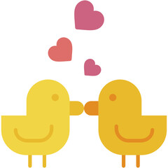 Wall Mural - love birds, duck, heart , love and romance, miscellaneous, valentines day, valentine Icon