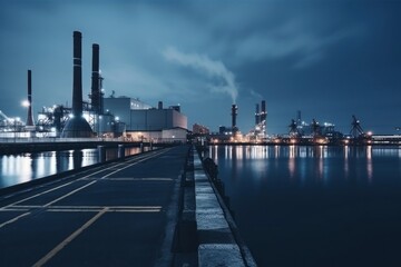 Canvas Print - industrial building view city architecture cityscape.