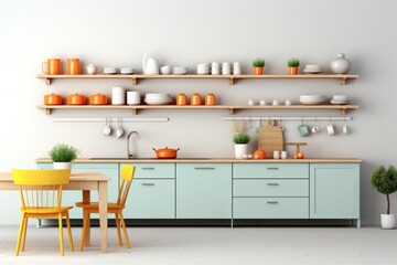 Poster - Kitchen architecture furniture sideboard.