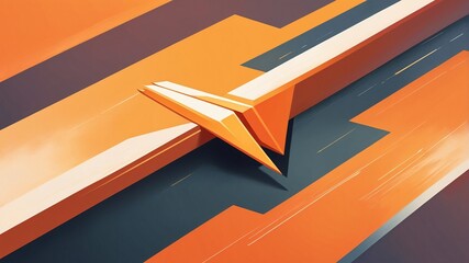 Dynamic Abstract Design with Orange and Blue Tones